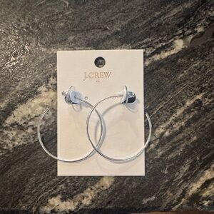 J.Crew Shiny Silver Hoop Earrings